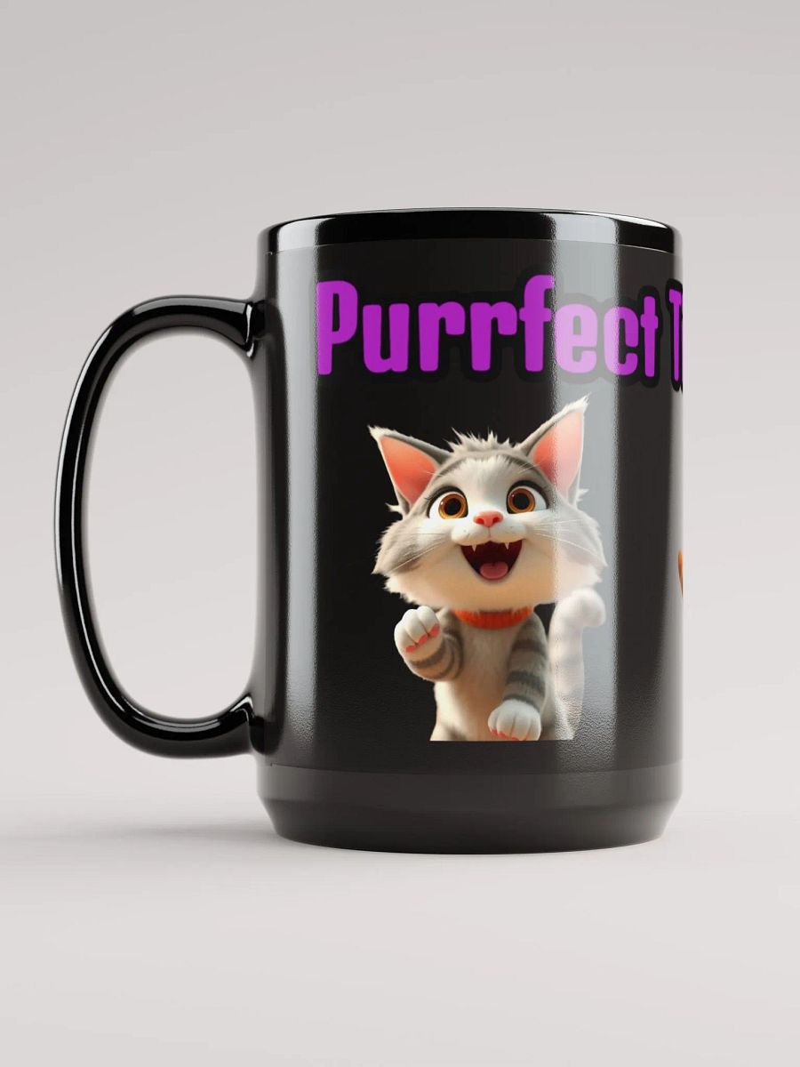 Purrfect Time For A Drink - Black Glossy Mug product image (6)