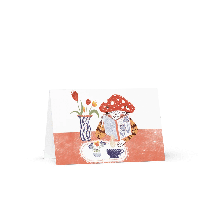 spring mushroom cat card product image (1)