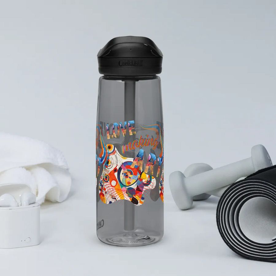 Camelback water bottle kadinsky inspired colorful design for the artist. 'Love creating Art'  Perfect gift for mom, dad, son, daughter colleague, friend who loves arty things product image (12)