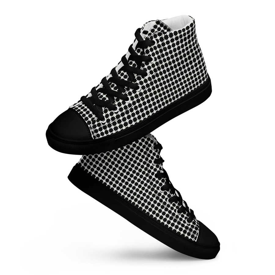 Abstract Black and White Chain Design Men's Canvas Shoe High Tops product image (24)