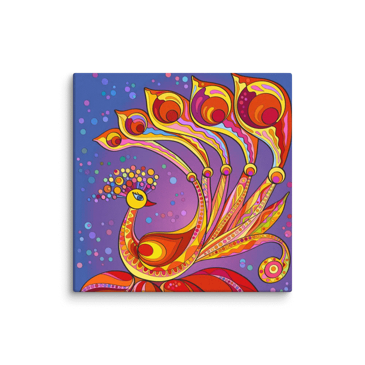 Majestic Peacock Canvas Art - Happy Bird product image (1)