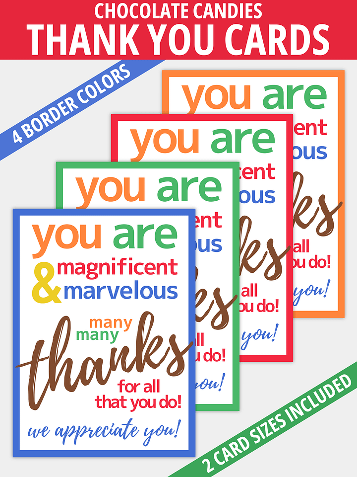 Chocolate Candies Thank You Gift Tags product image (1)