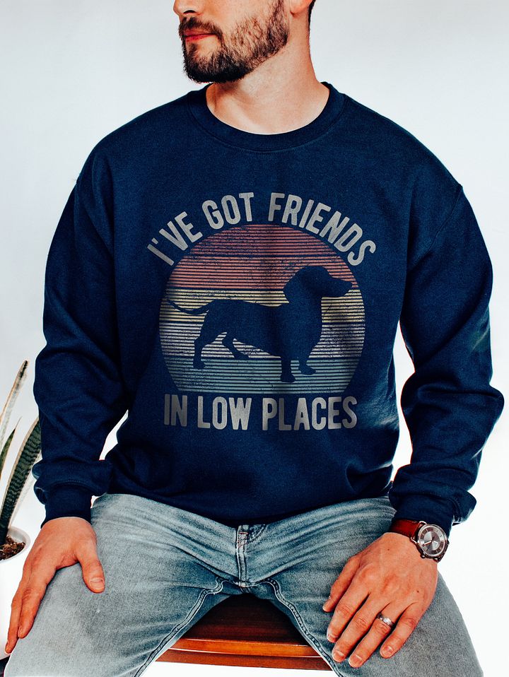 I've Got Friends in Low Places Dachshund Sweatshirt | Funny Vintage-Style Shirt for Wiener Pawrents product image (11)