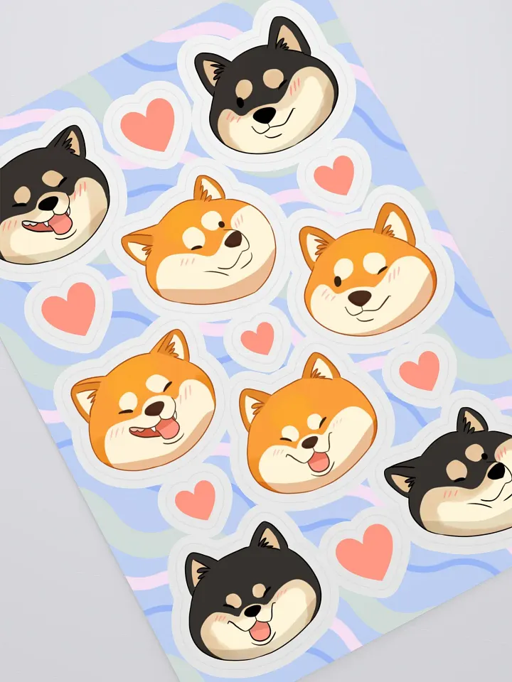 Shiba Inu Love Sticker Sheet product image (2)