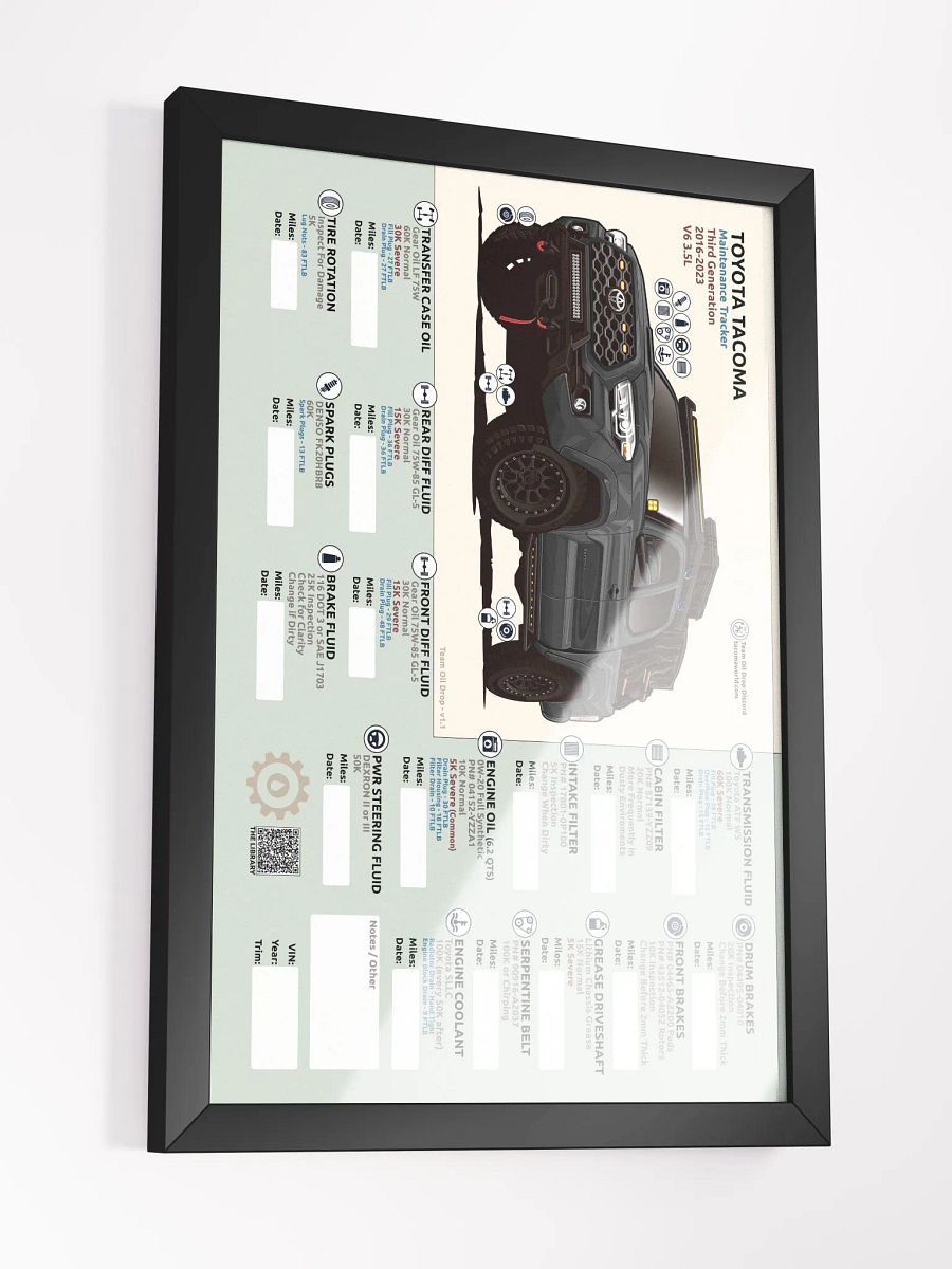 3RD GEN MAINTENANCE TRACKER V1.1 - Black (Framed) product image (4)