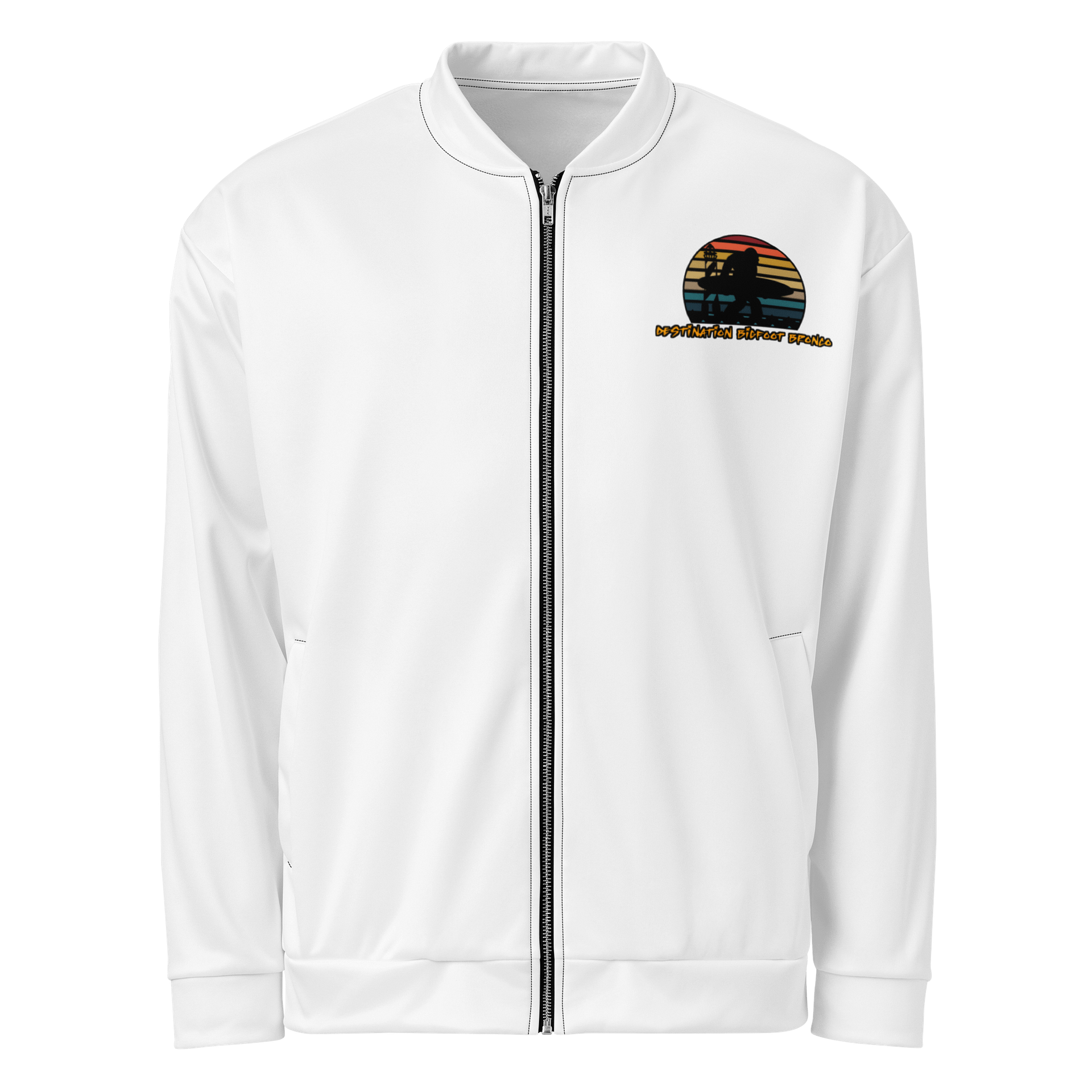 Destination Bigfoot Bronco Classic Logo Bomber Jacket (White) product image (1)