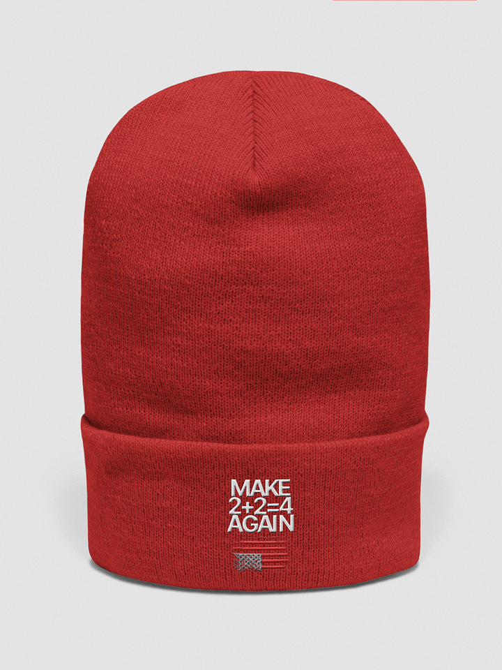 Make 2 + 2 = 4 Again Beanie | R E D product image (1)