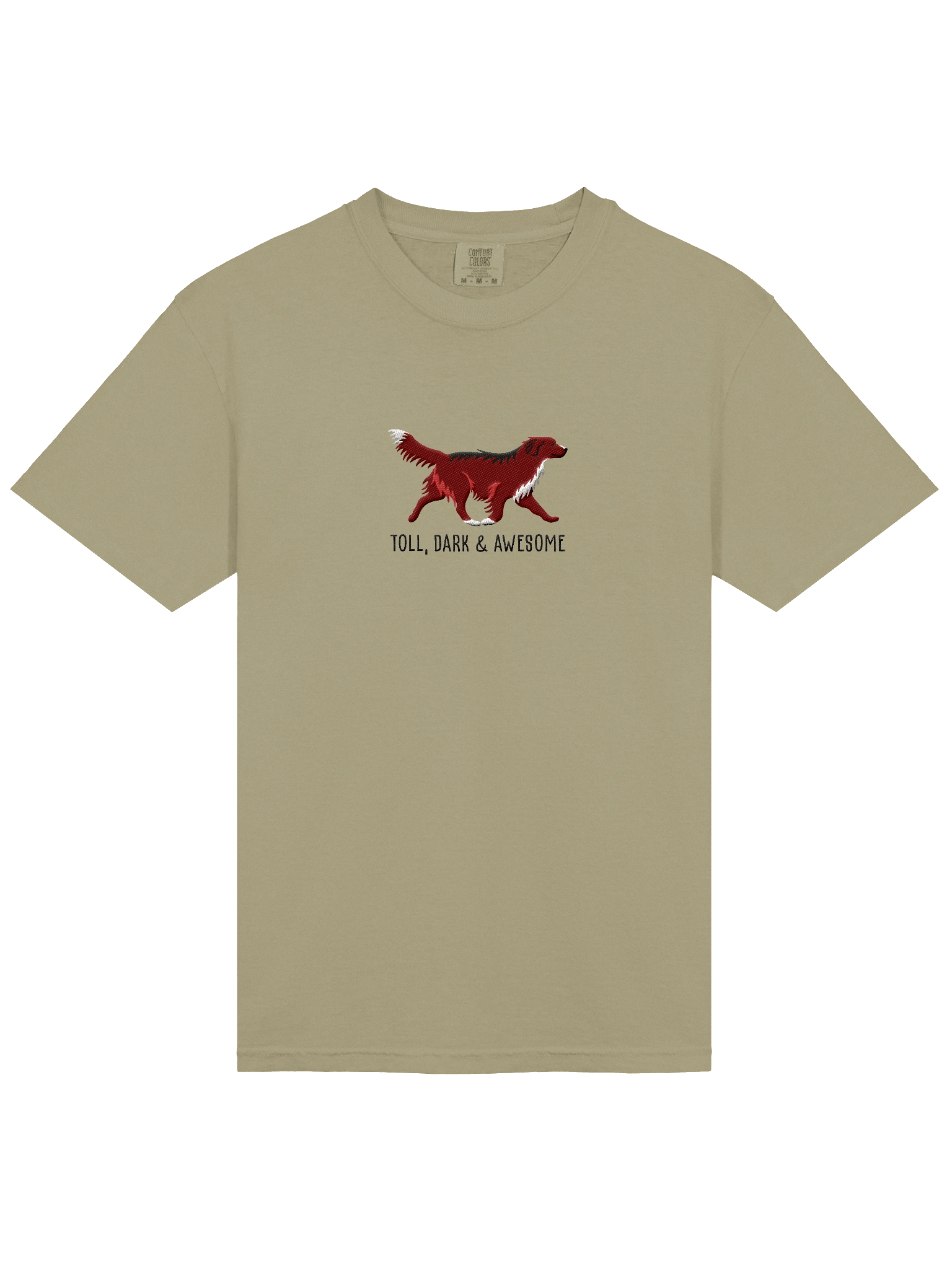 Toll, Dark, and Awesome T-Shirt(Embroidered) of a Nova Scotia Duck Tolling Retriever(Dark Red) product image (14)