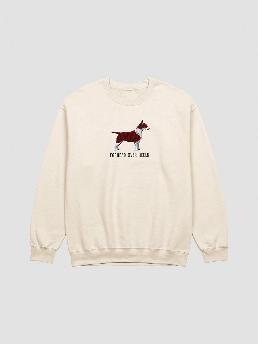 Egghead Over Heals Sweatshirt (Embroidered) of an English Bull Terrier(Brindle) product image (13)