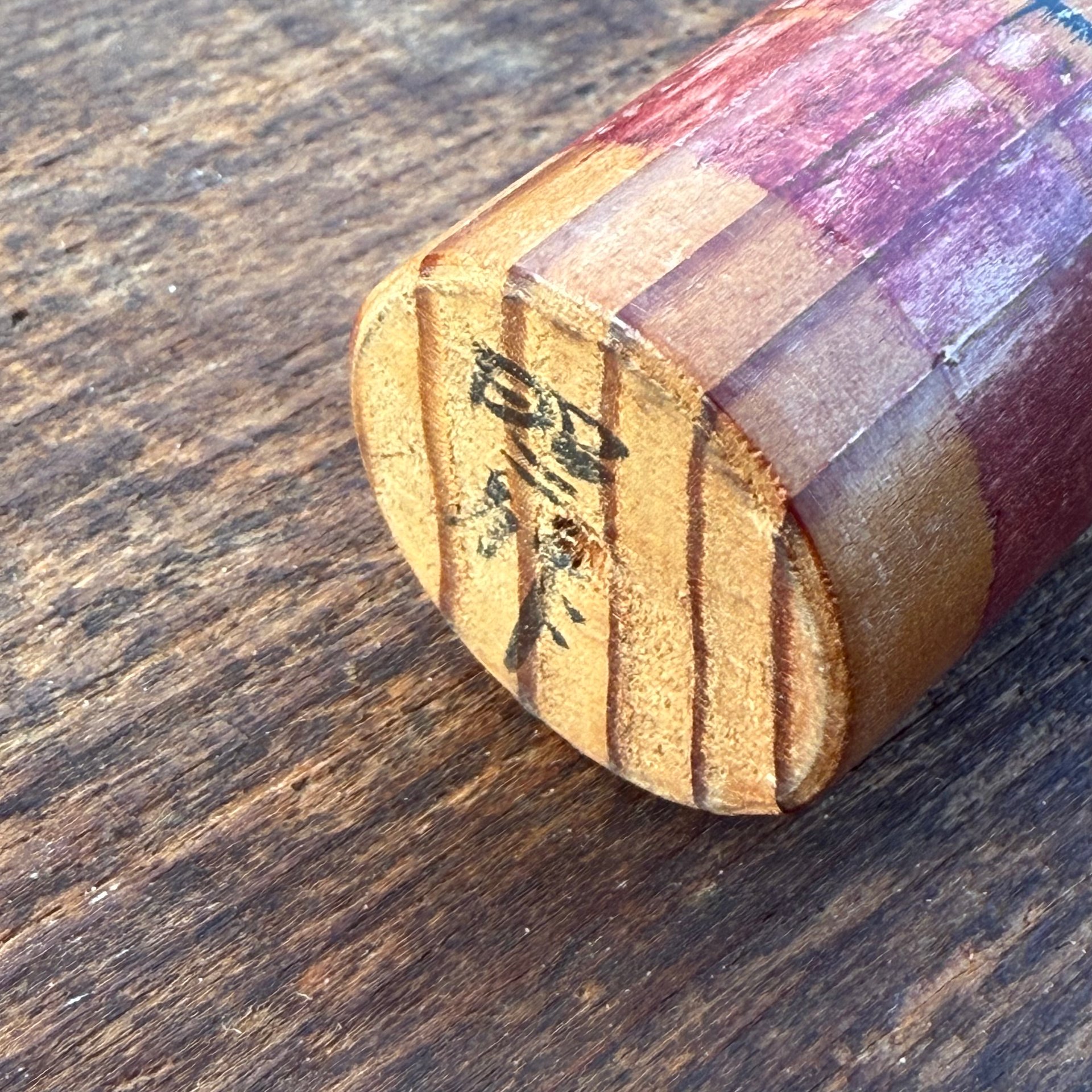 🎎 Vintage Japanese Kokeshi Doll with Floral Motif & Signature – Japan Antique Roadshow product image (5)