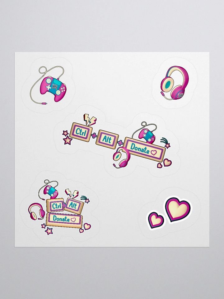 CTRL ALT Donate 2025 - Sticker Pack (Sepia/Magenta) product image (2)