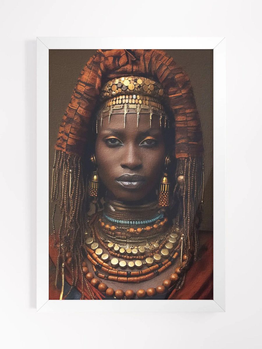 African Woman in Traditional Head Dress, Multi-Colored Jewelry Poster Print, Framed product image (14)