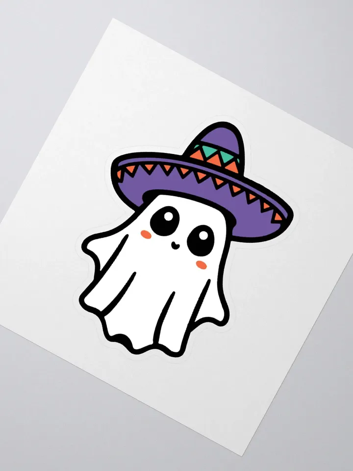 White Sombrero Ghost Sticker product image (2)