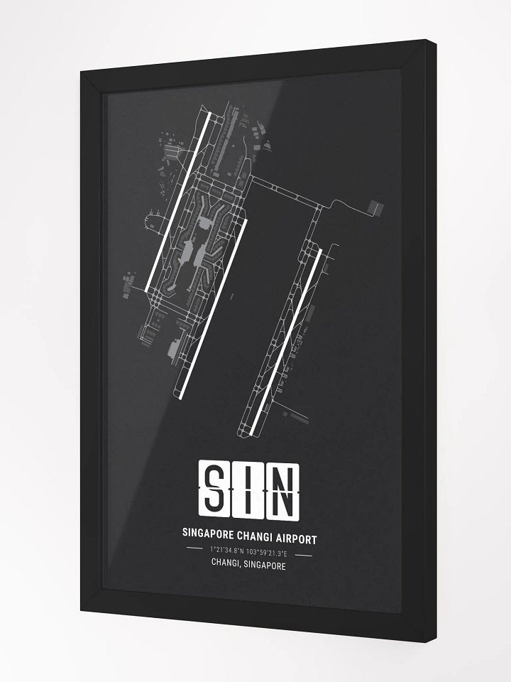 Framed Airport SIN Premium Map On Matt Paper product image (2)