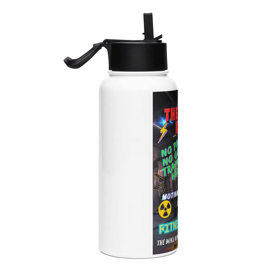 Botella de agua de acero inoxidable con tapa The Mika King No Pain No Gain Training Hard. product image (4)