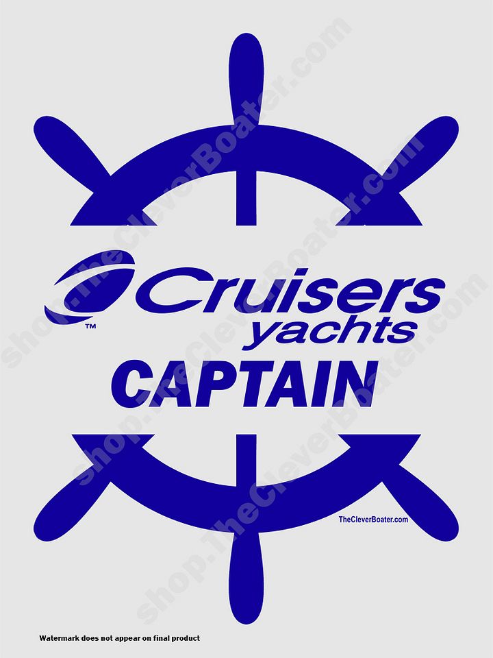 Cruisers Yachts Captain - T-Shirt - Light Shirt w/Blue Logo product image (2)