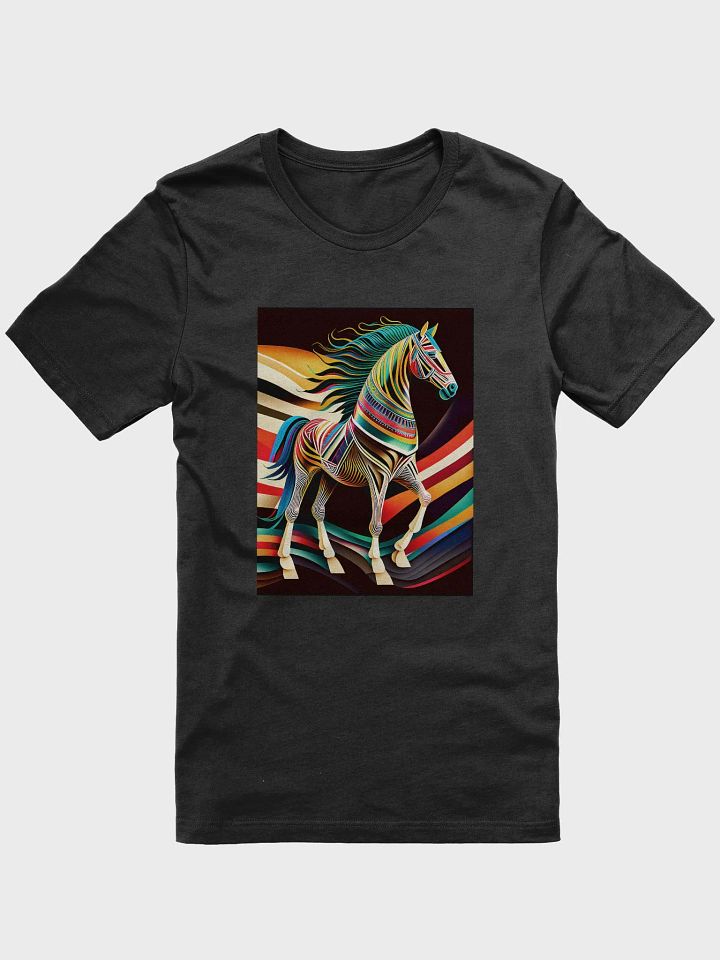 Stylized horse illustration made of coloured ribbons product image (9)
