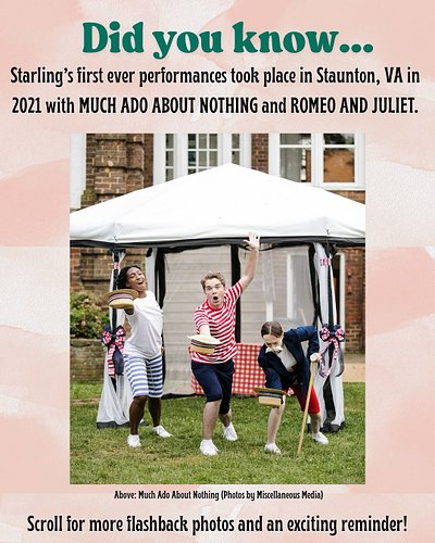 ✨The Starlings have returned to Virginia! Catch us in Staunton on Friday, September 12th with Comedy of Errors and Saturday, ...