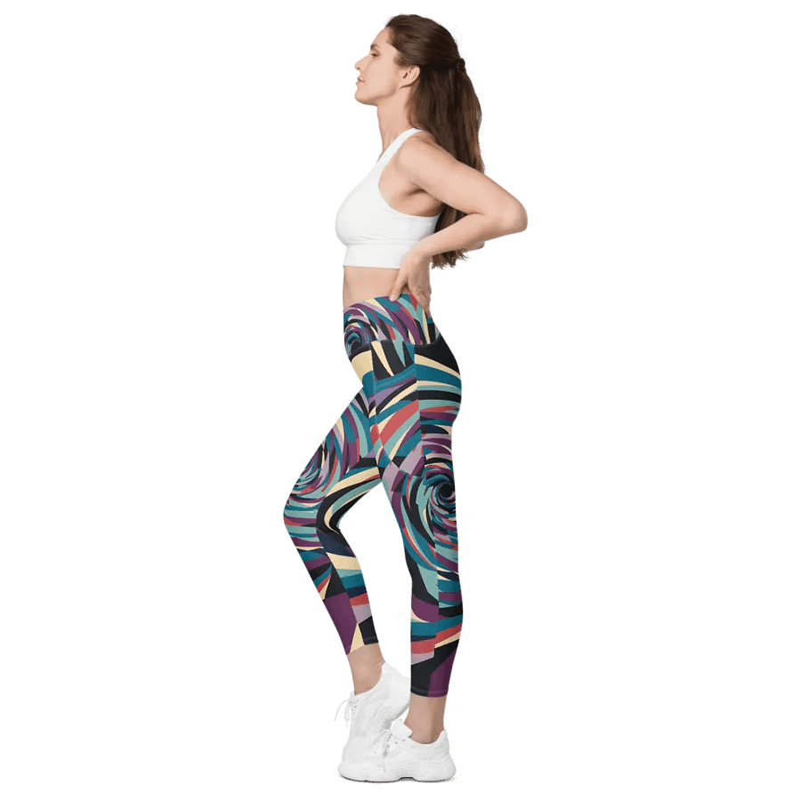 Abstract Lithographic Pattern Design Leggings with pockets - V5 product image (8)