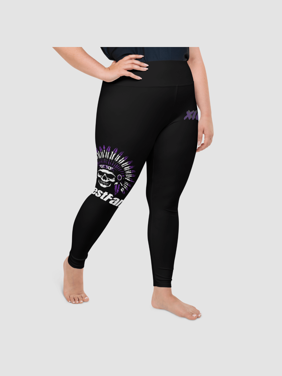 [xiLLestChief] All-Over Print Plus Size Leggings - Black product image (4)