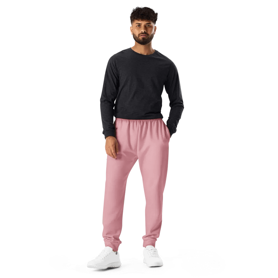 Plain Dusty Light Pink Soft Summer Recycled Polyester Premium Men's Joggers by Treasure Pie product image (11)