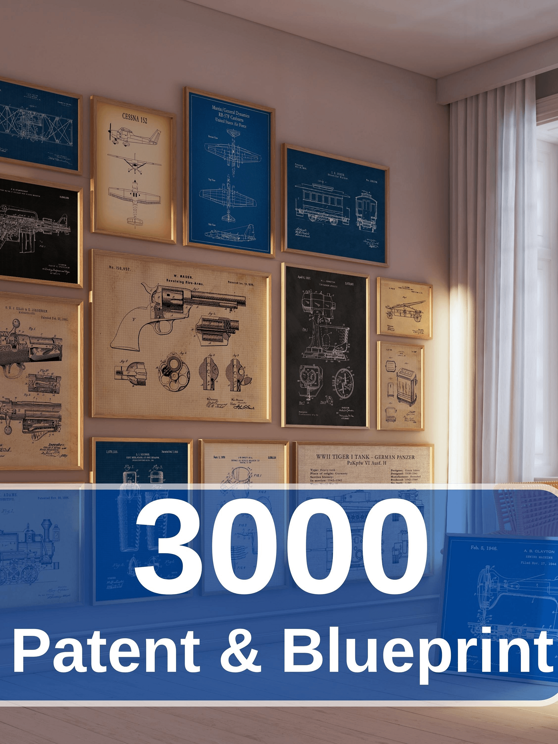3000 MEGA Vintage Patent Posters Bundle Digital Print Set product image (1)