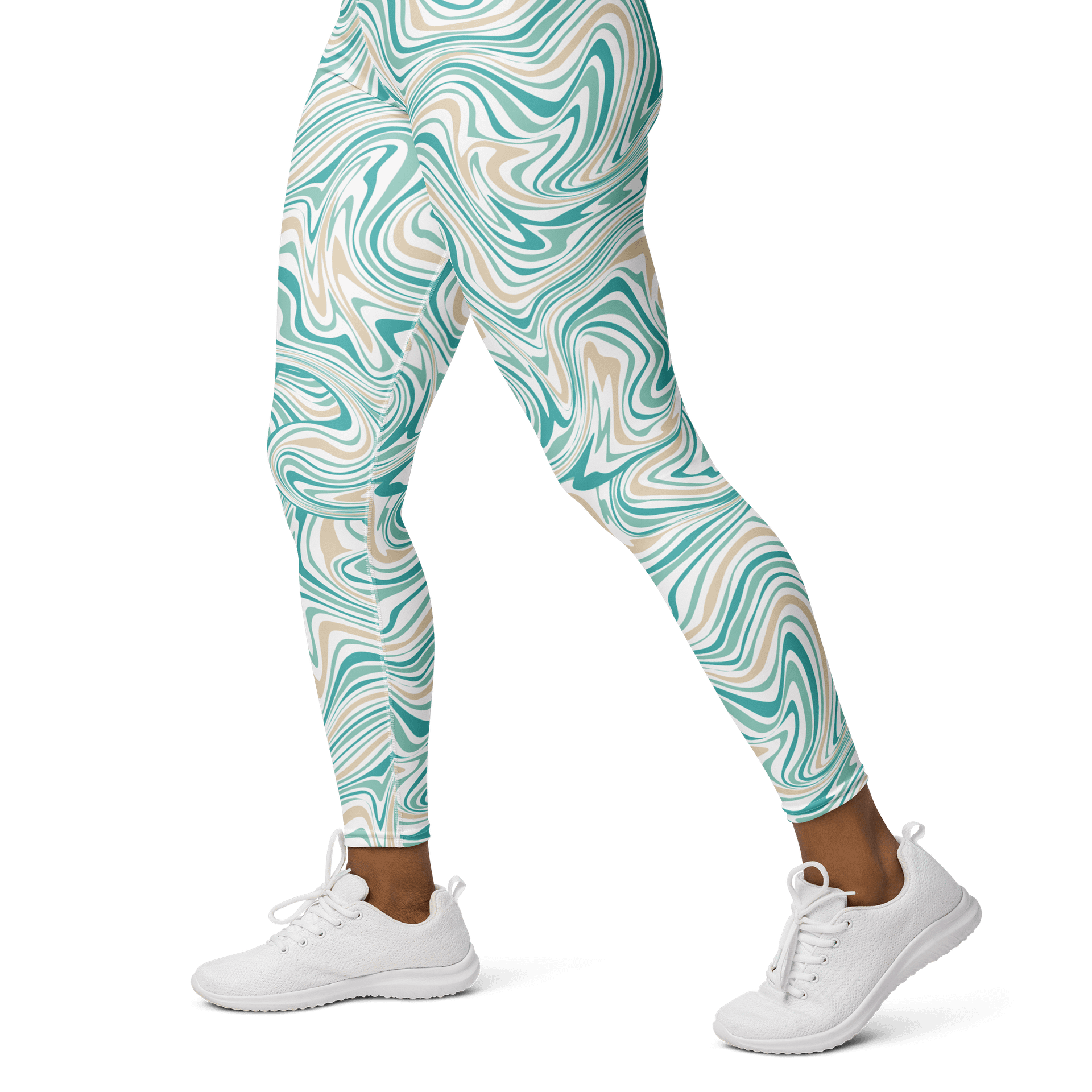 Marble Waves High-Waisted Leggings - Artistic Flow product image (3)