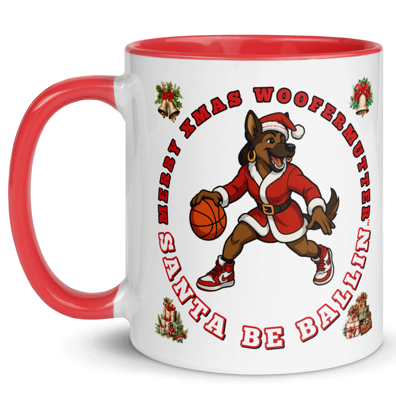 WooferMutter™ Santa Be Ballin Xmas Mug - German Shepherd Female product image (9)