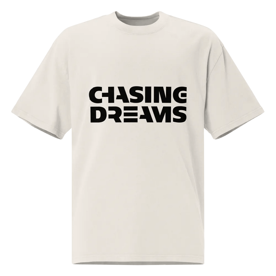 Chasing Dreams Premium Oversized Faded T-Shirt (black logo) product image (1)