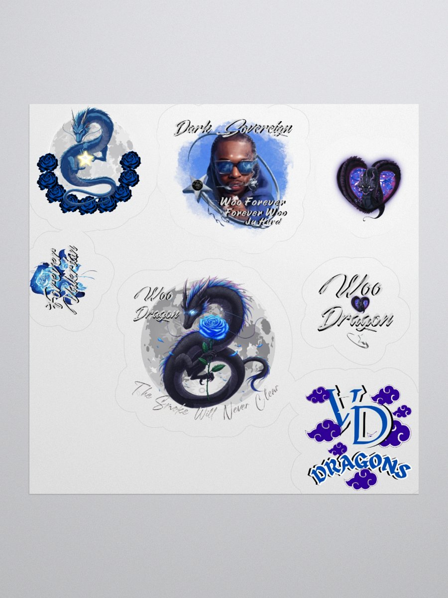 pop smoke woo dragon sticker sheet product image (2)
