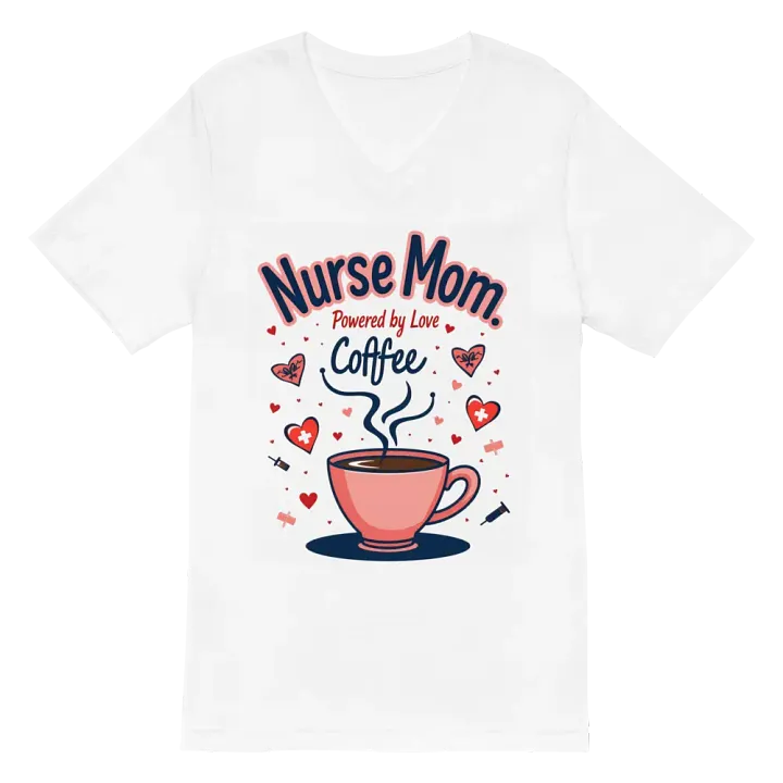 Nurse Mom Love Coffee V-Neck Tee product image (6)