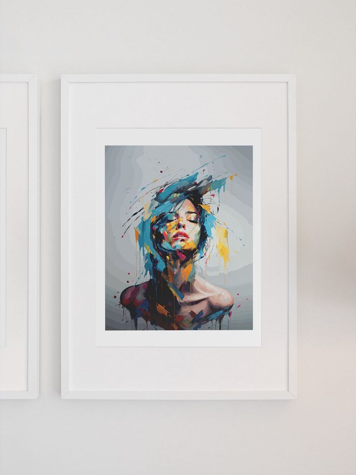 Expressive Color Splash Woman Portrait Poster, Vibrant Abstract Female Art, Contemporary Chic Decor for Modern Home and Office product image (1)