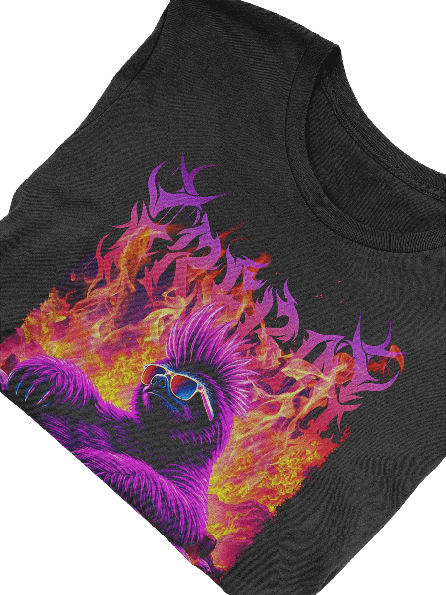 Inferno – Flaming Gothic Sloth T-Shirt product image (3)