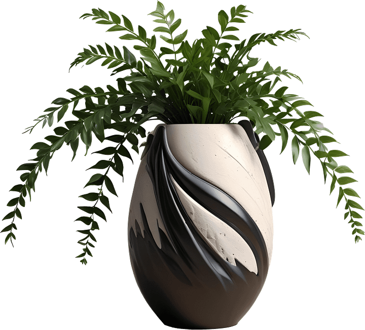 Monochrome Elegance Vase – Black & White Signature, PNG product image (1)