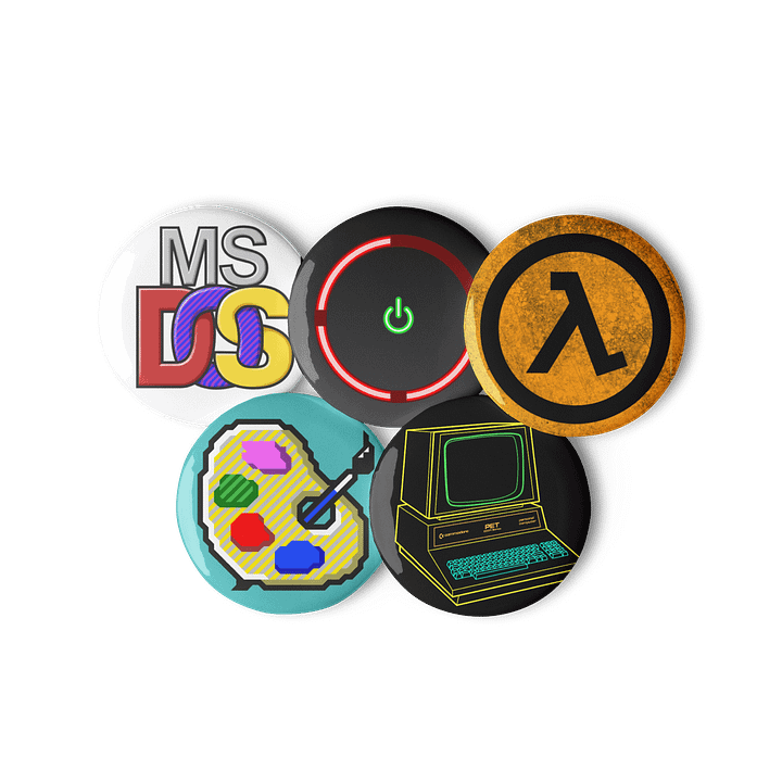 Retro Nerd Button Set #1 product image (3)