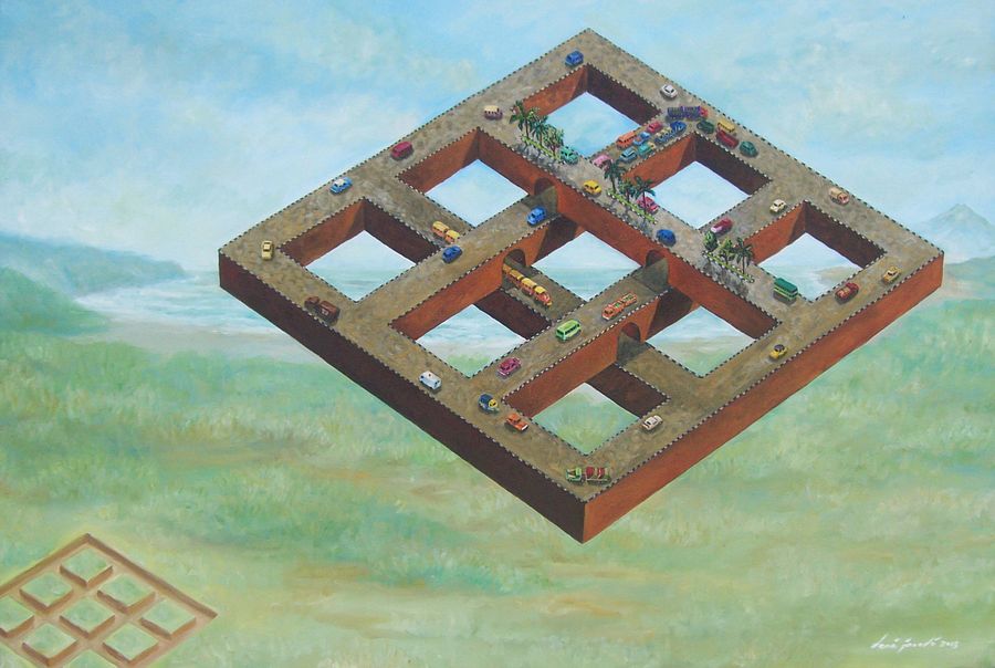 "Between Levels One-Two-Three" Painting by Deni Je product image (1)