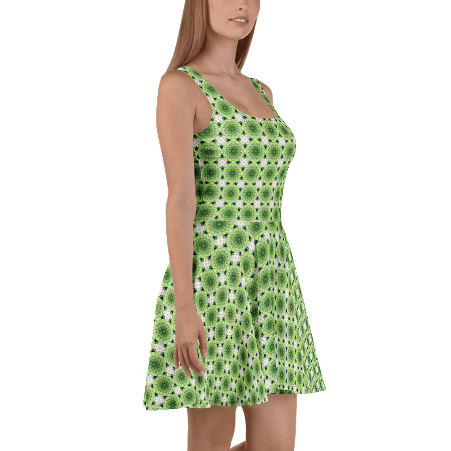 Vibrant Green Pattern Skater Dress product image (4)