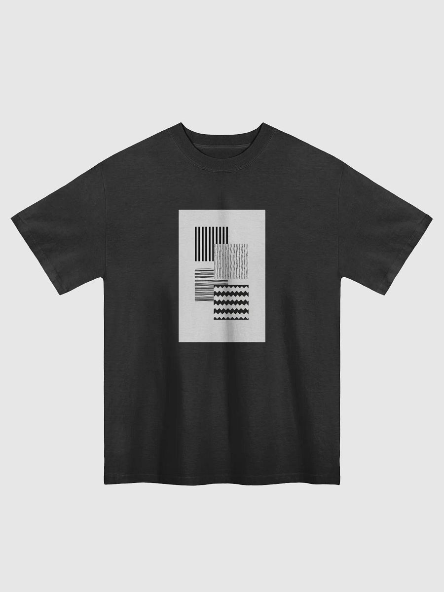 Geometric Monochrome Design on Premium Faded Logo T-Shirt product image (3)