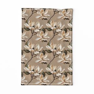 Seamless Pattern - Magnolia Pattern 3 on Beige Background product image (11)
