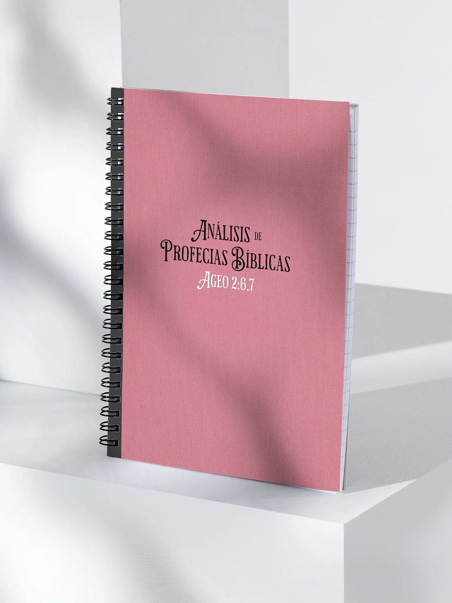 Análisis de Profecias Bíblicas: Ageo 2:6,7 Raspberry Linen Spiral Notebook product image (4)