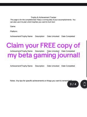 Claim your FREE copy of my beta gaming journal at the link in the comments! ✨️📒✏️ #gaming #fyp #viral #trending #levelup 