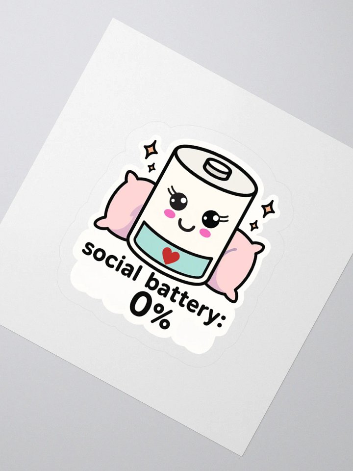 Social Battery 0% Sticker product image (4)