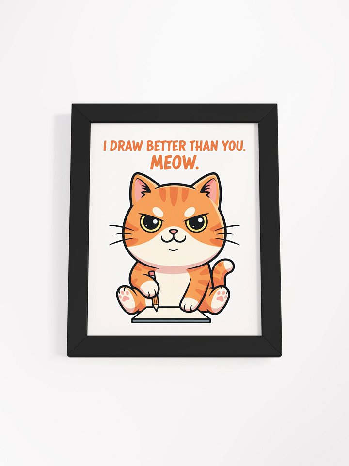Rebel Sketch Cat Framed High-Quality Matte Poster product image (1)