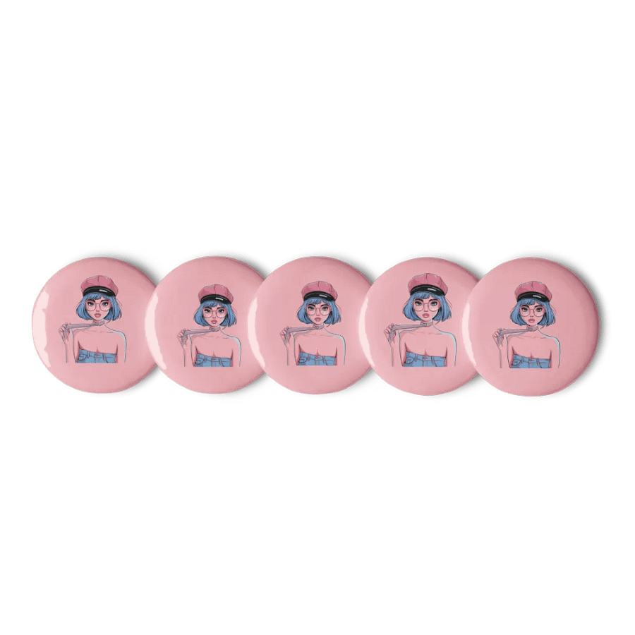 Whimsical Blue Hair Button Set product image (6)