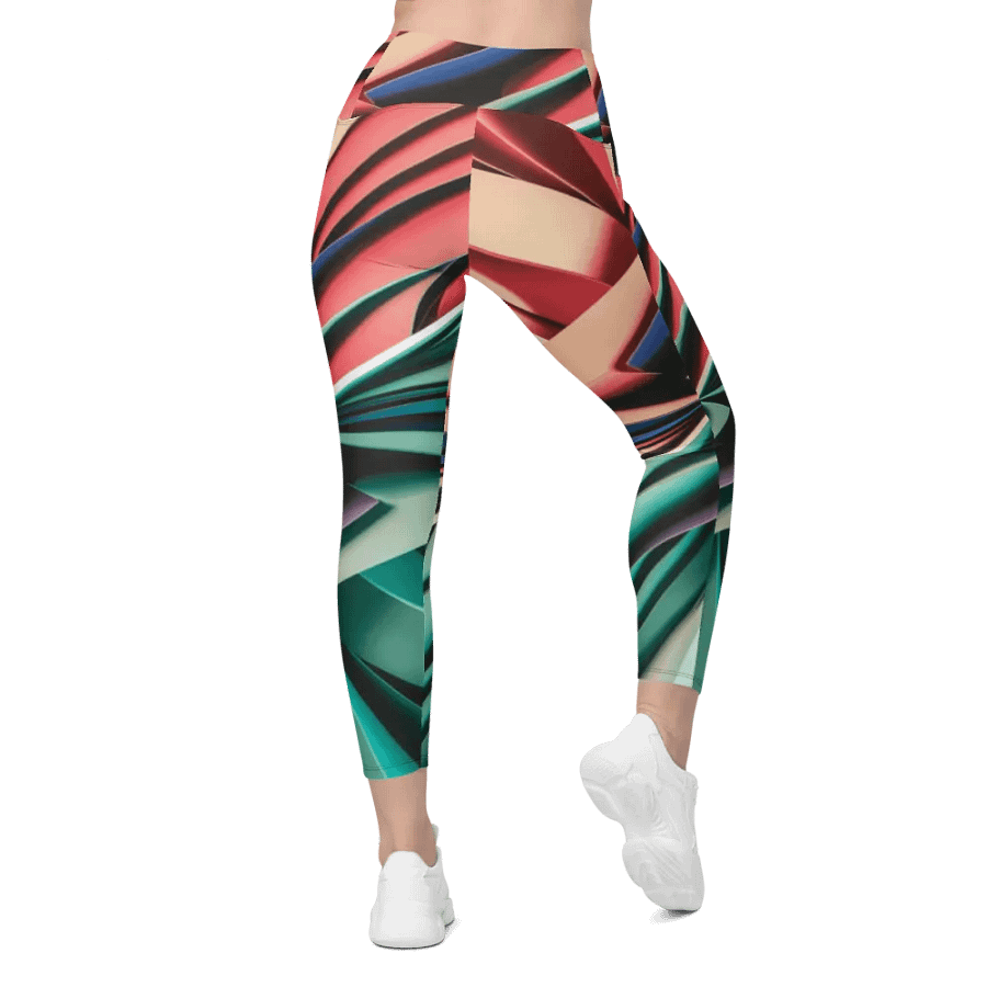 Abstract Geometric Women's Crossover Leggings in Vibrant Colors (2XS-6XL) product image (6)