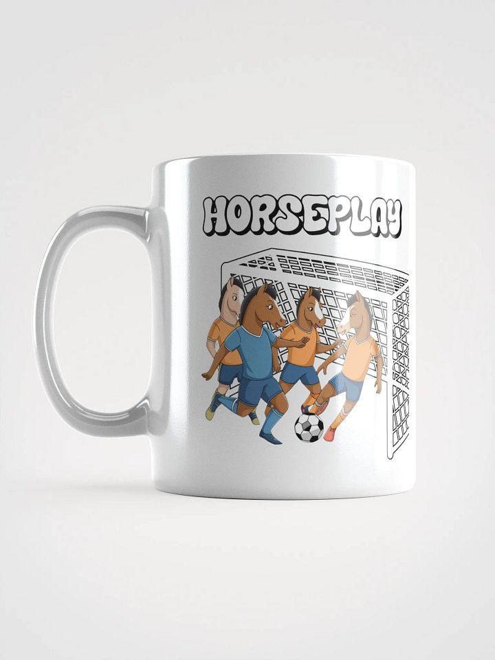 Horseplay - Horses Playing Soccer - Funny Wordplay White Coffee Mug product image (7)