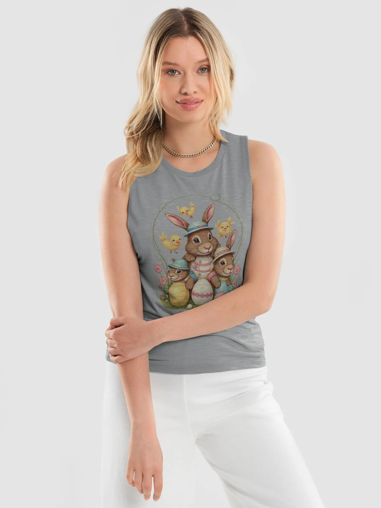 Easter Bunny Extravaganza Flowy Muscle Tank product image (10)