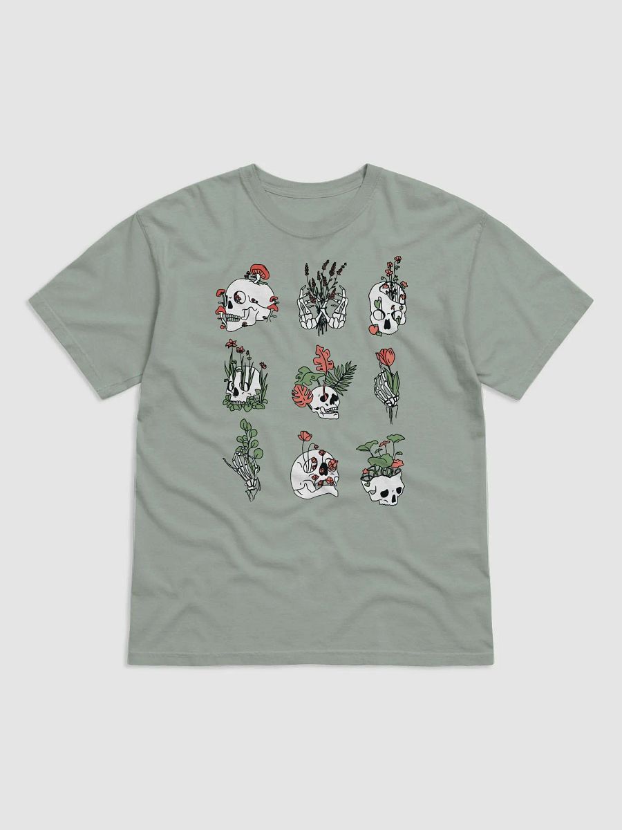 A Grid of Skulls and Skeletons Plant Lover Shirt | Goblin Core, Fairy Core, and Botanicals T-Shirts product image (2)