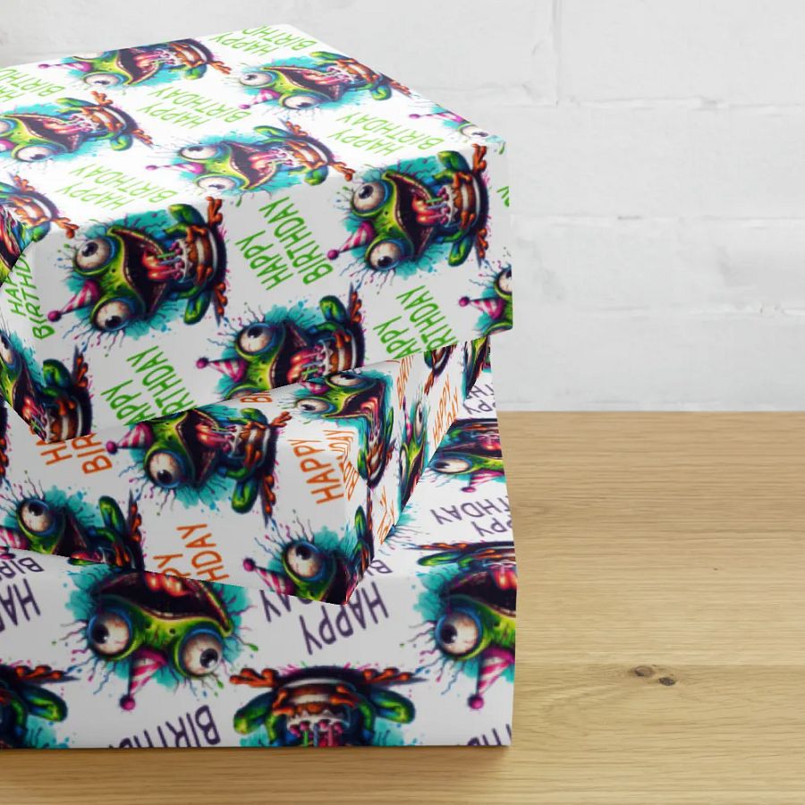 Frog Birthday Wrapping Paper Sheets | Happy Birthday Gift Wrap Set product image (2)