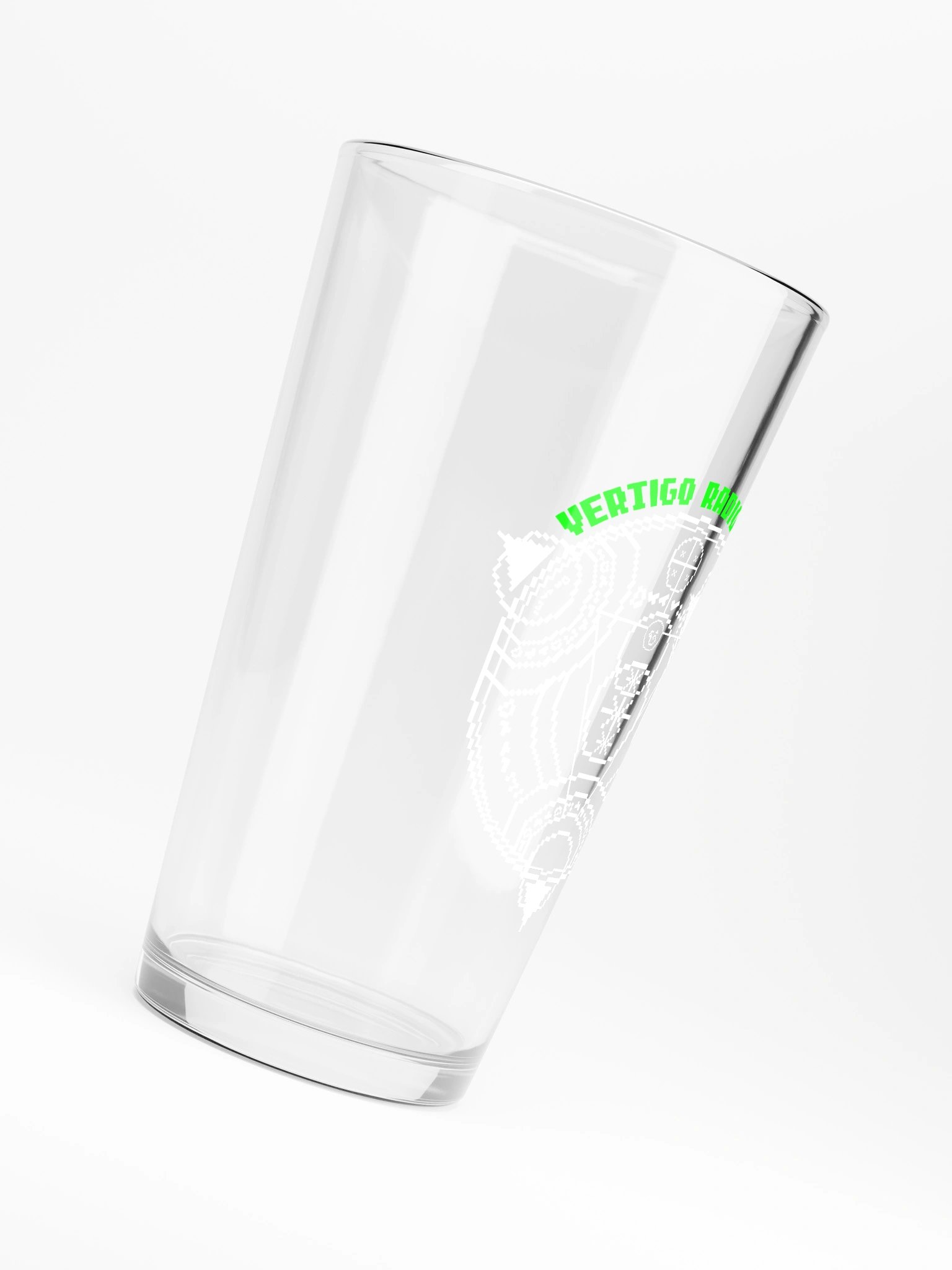 Vertigo Radio Live Pint Glass: Green Pixel Edition product image (6)